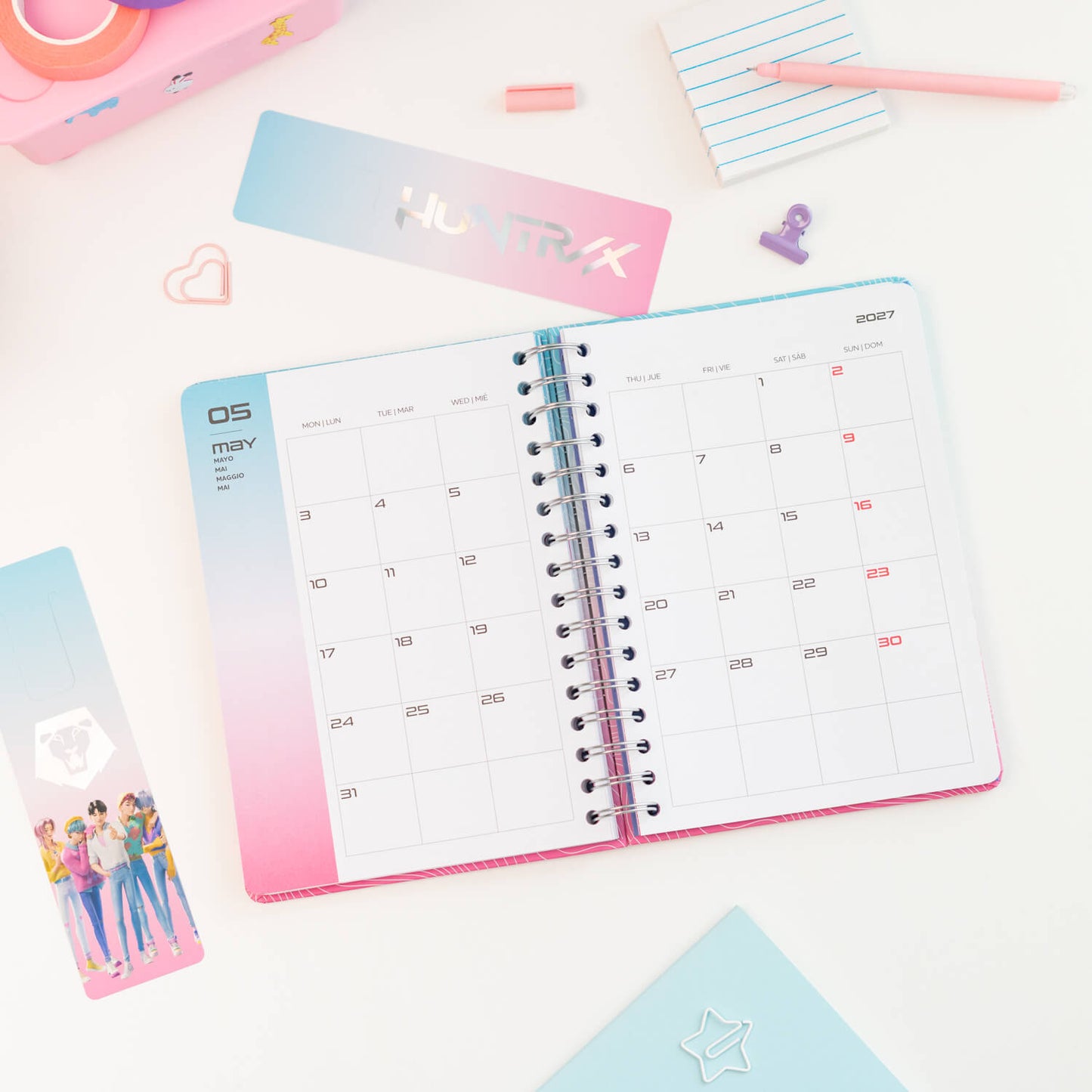 Agenda Escolar 2026/2027 K-Pop Demon Hunters Semana Vista 12 Meses A5