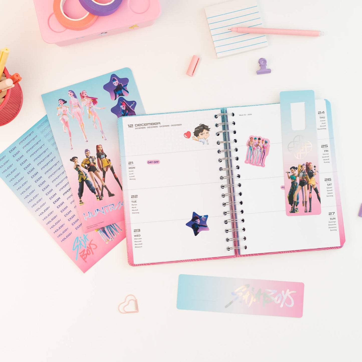 Agenda Escolar 2026/2027 K-Pop Demon Hunters Semana Vista 12 Meses A5