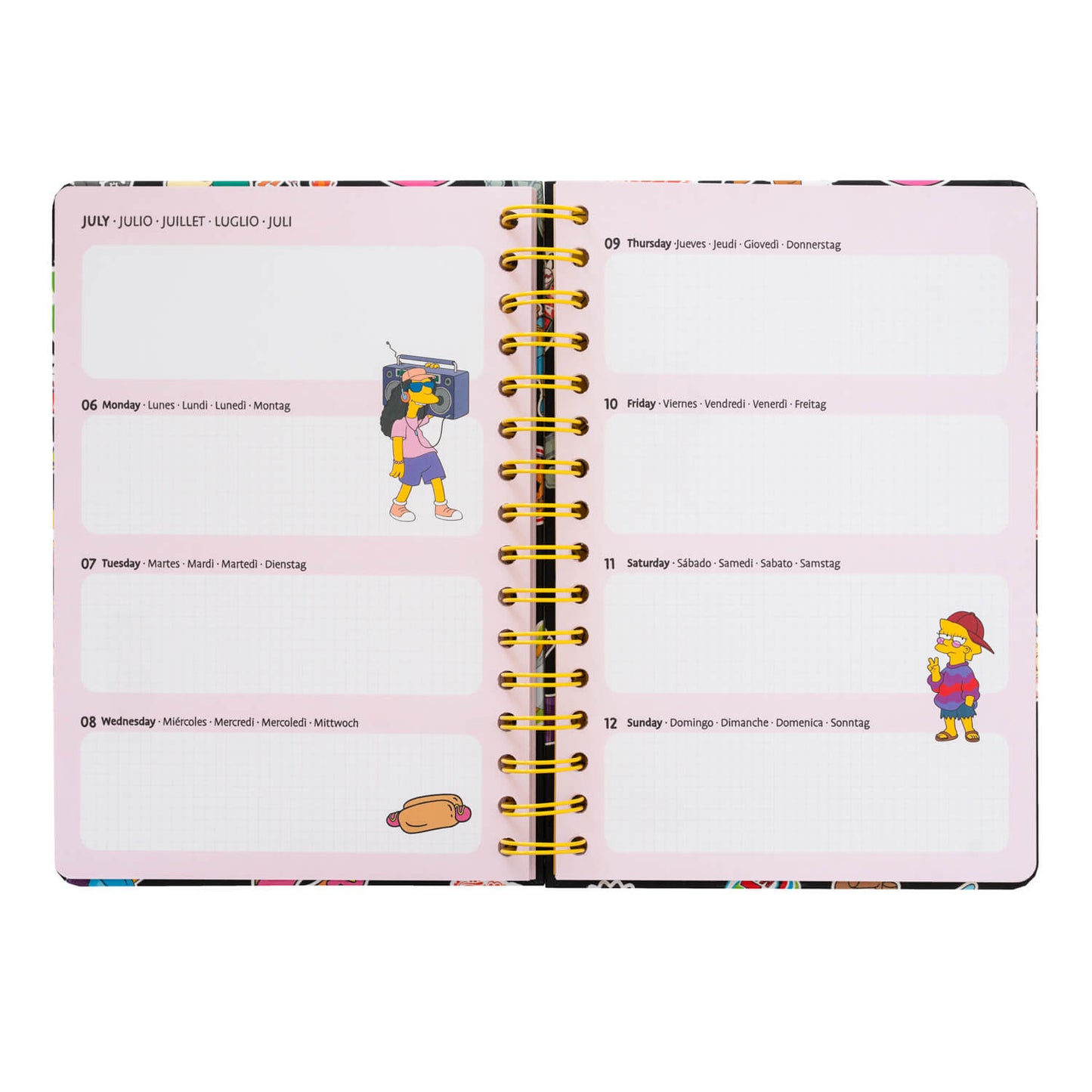 Agenda Anual 2026 Los Simpson Semana Vista A5