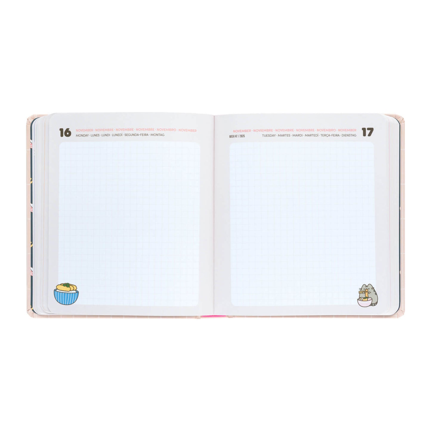 Agenda Escolar 2026/2027 Pusheen Sushi Roll Día Página 11 Meses