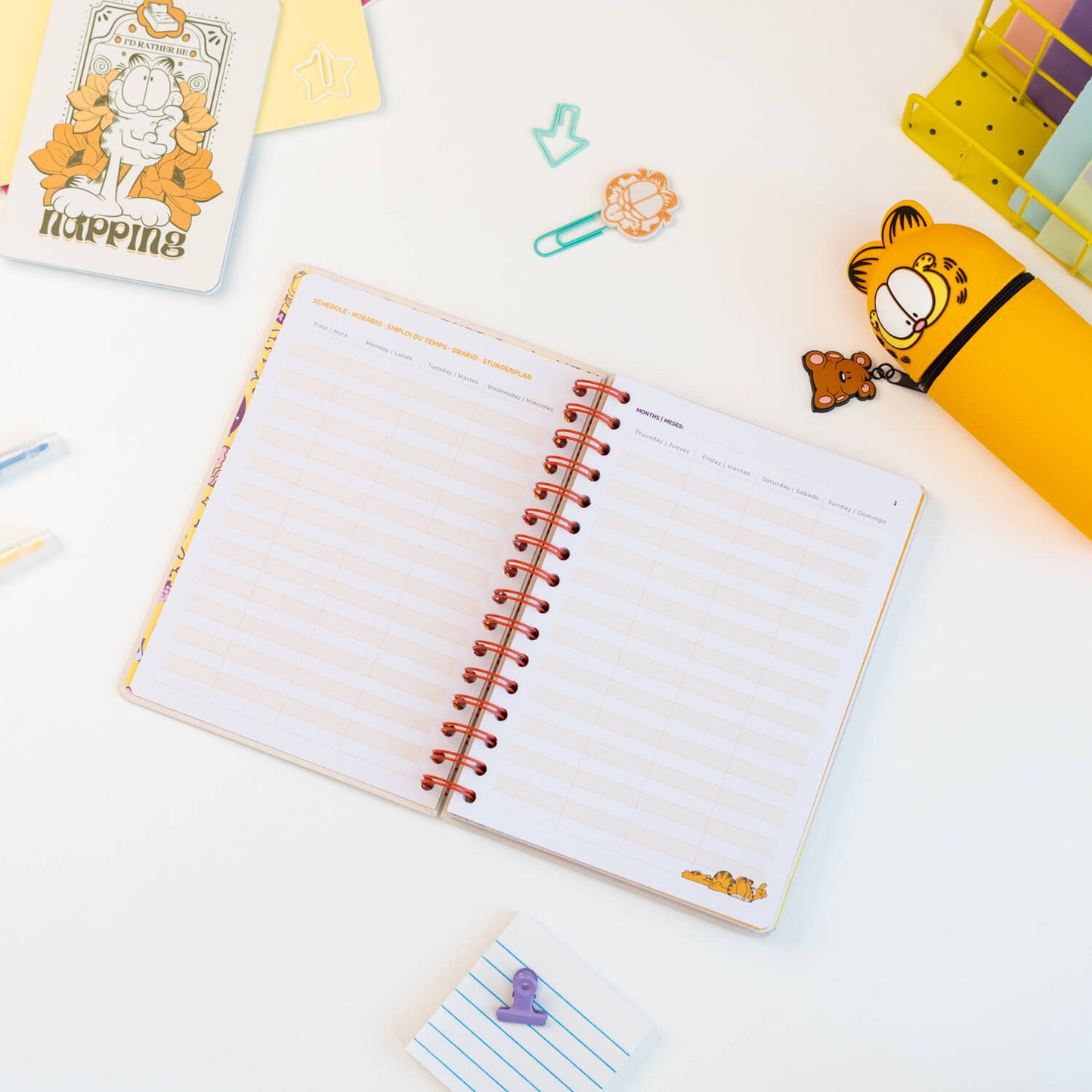 Agenda Escolar 2026/2027 Garfield Semana Vista 12 Meses A5