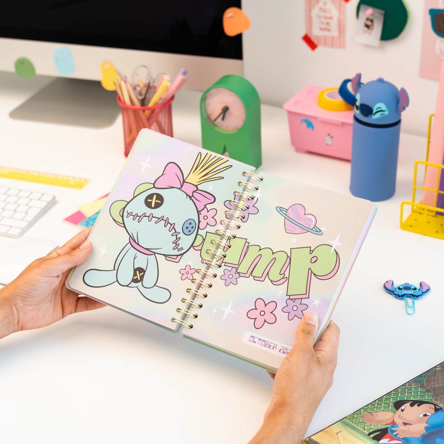 Agenda Escolar 2026/2027 Stitch Y Ángel Disney Semana Vista 12 Meses A5