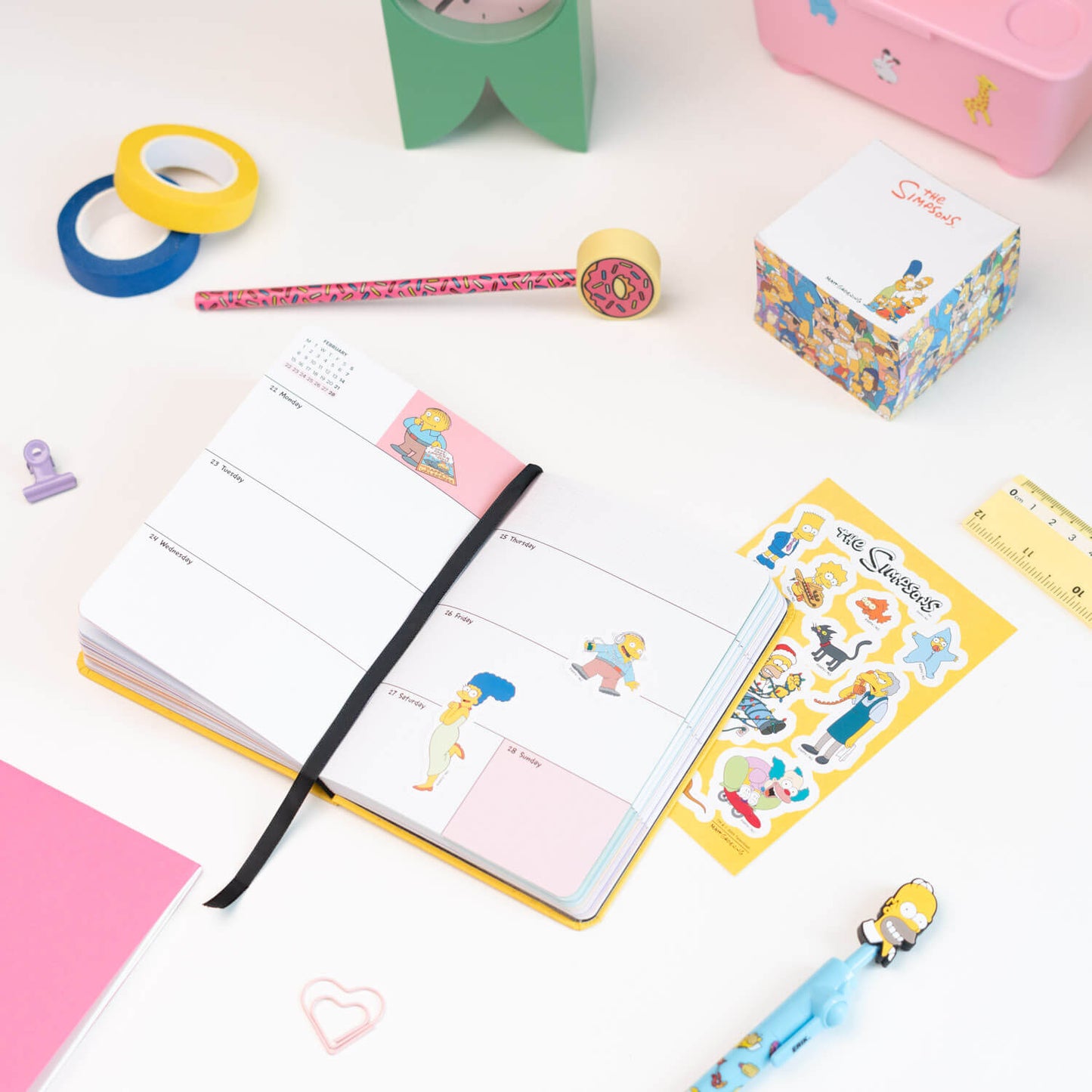Agenda Escolar 2026/2027 Los Simpson Semana Vista 17 Meses Pocket