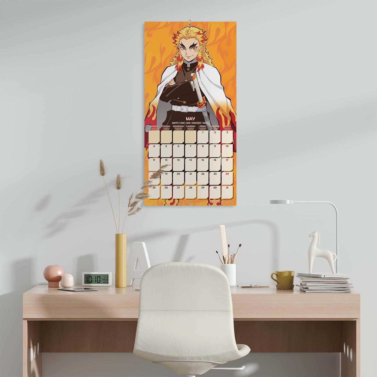 Calendario De Pared 2026 Demon Slayer