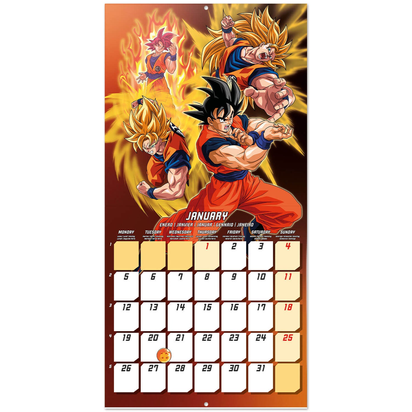 Calendario De Pared 2026 Dragon Ball
