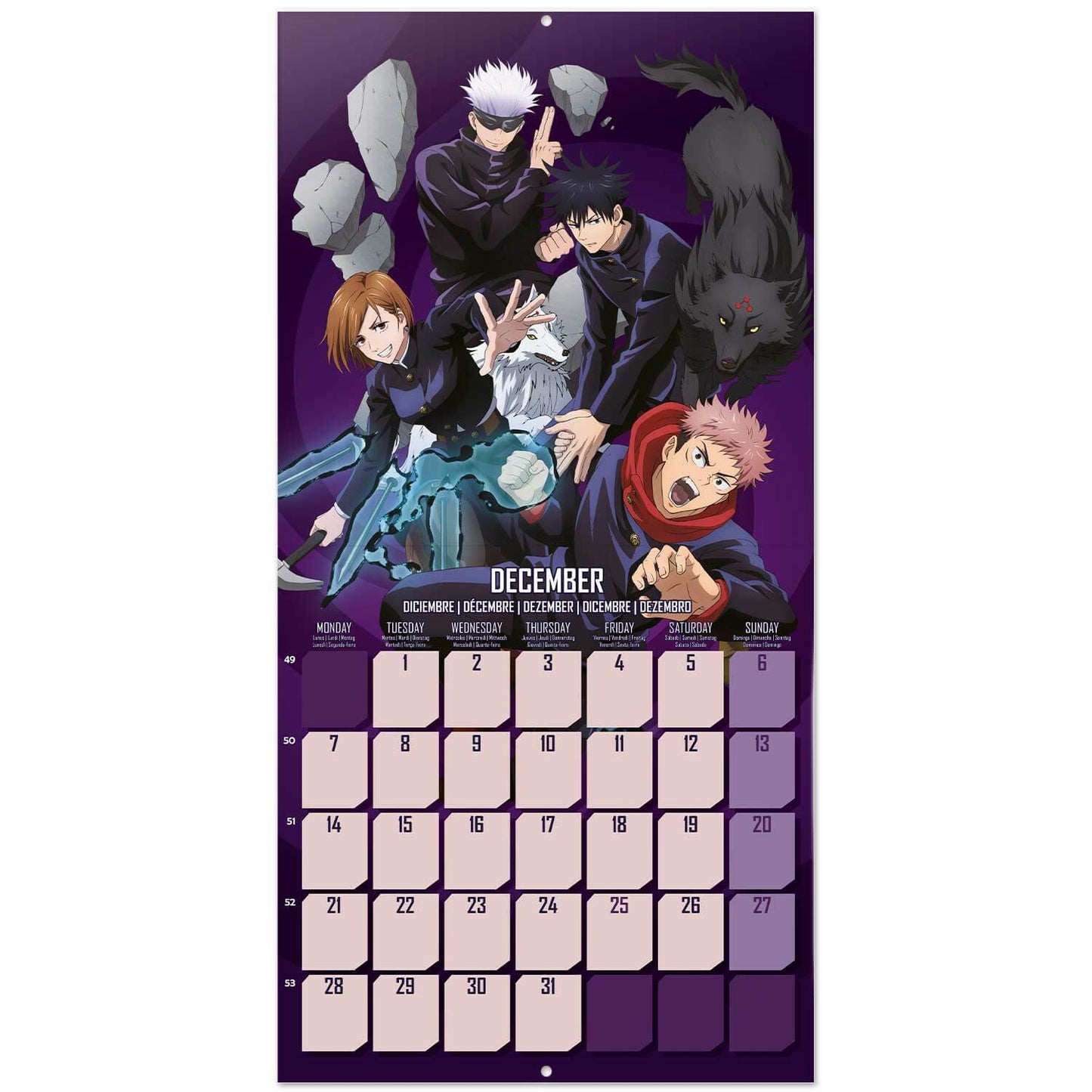 Calendario De Pared 2026 Jujutsu Kaisen