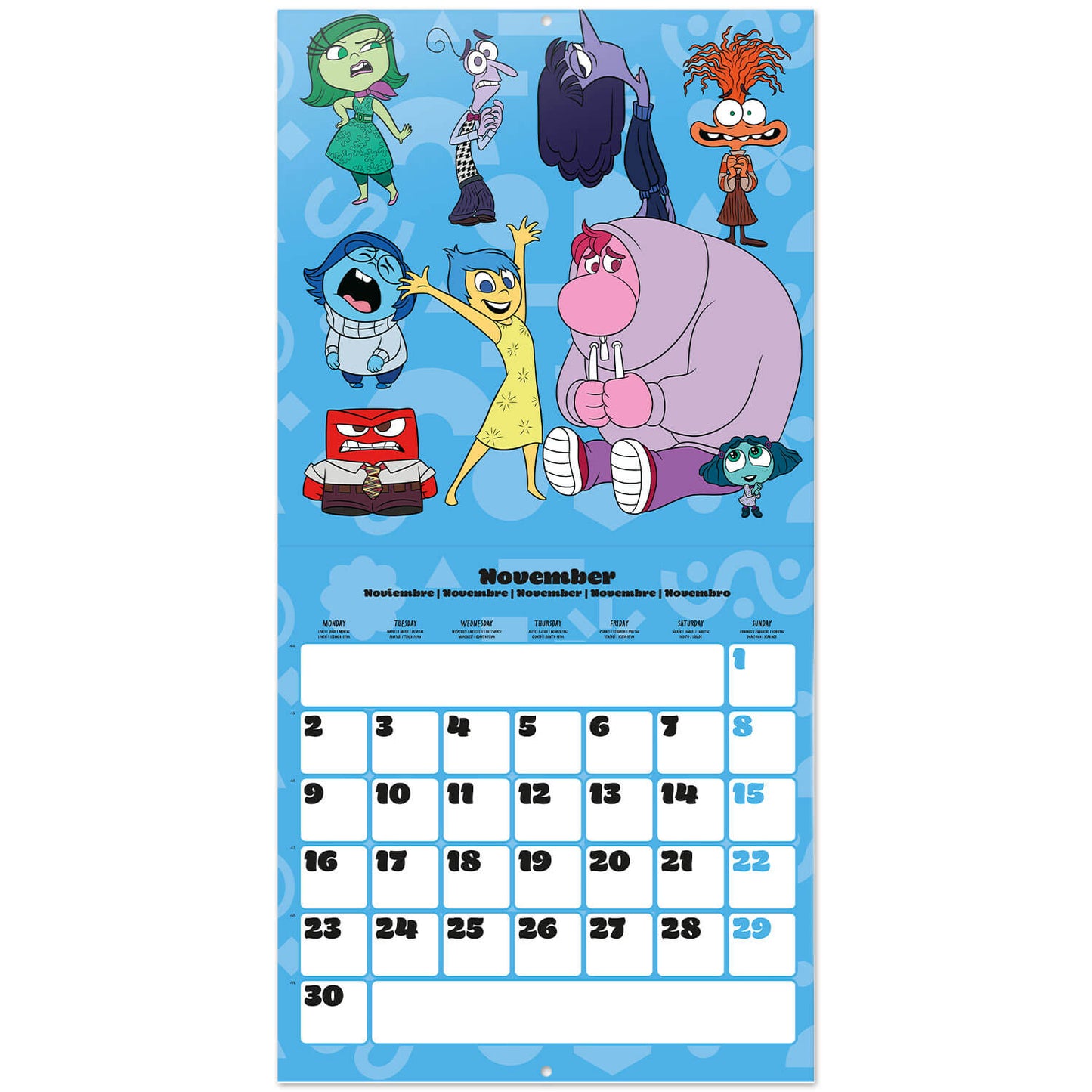 Calendario De Pared 2026 Disney Pixar