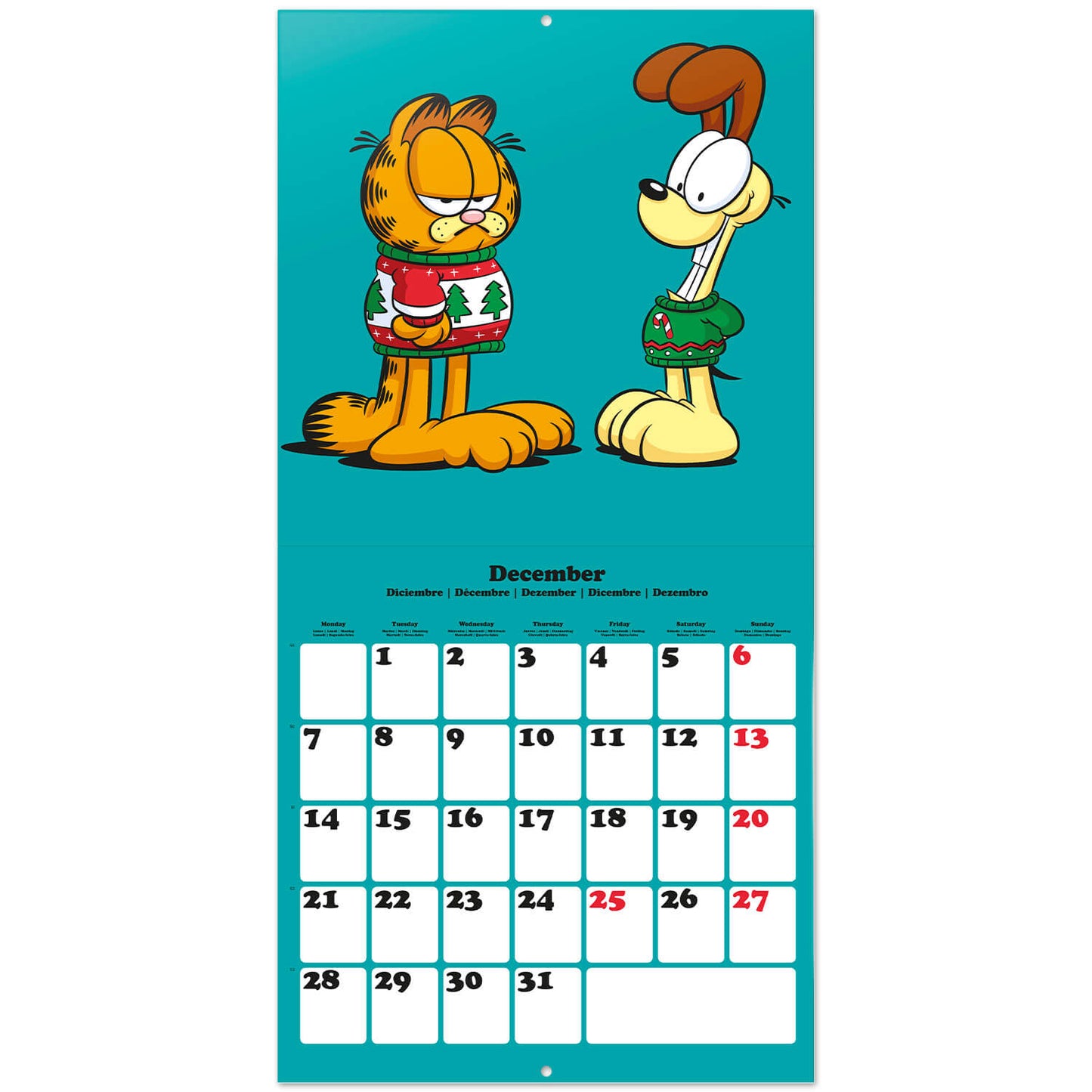 Calendario De Pared 2026 Garfield