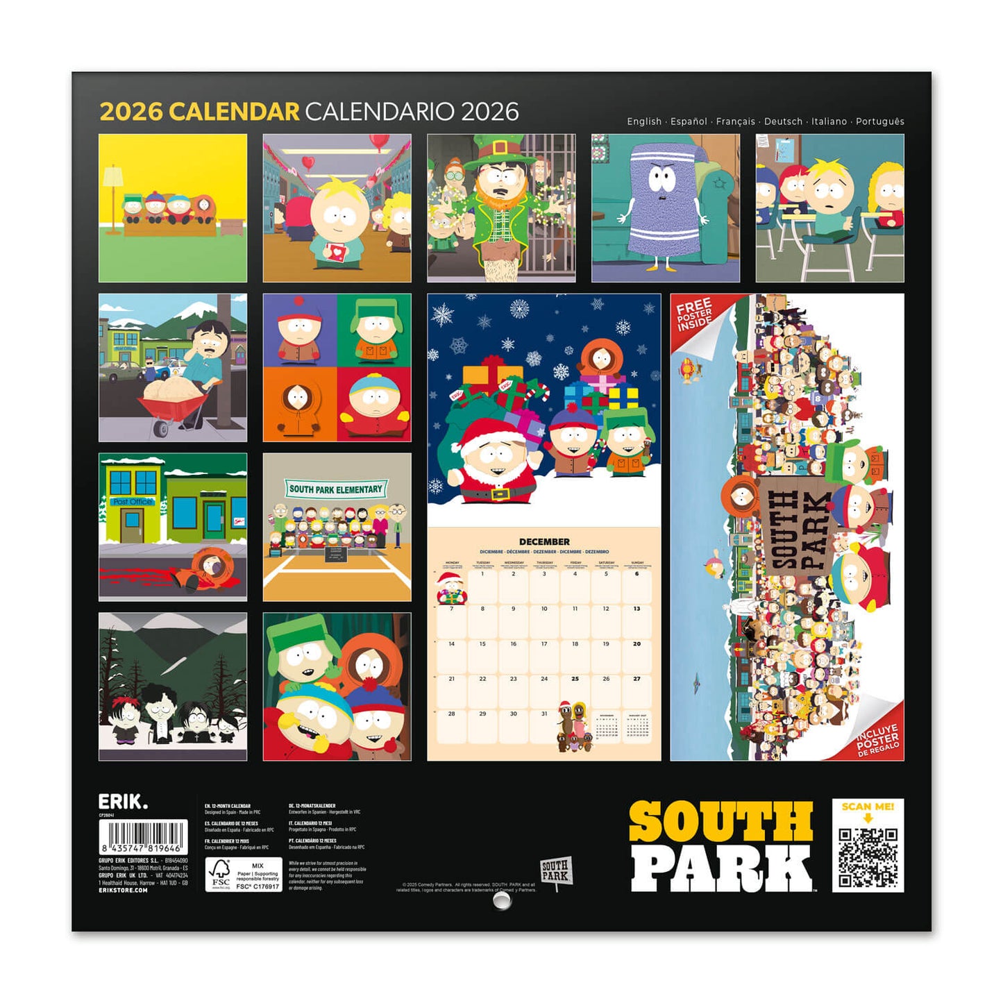 Calendario De Pared 2026 South Park