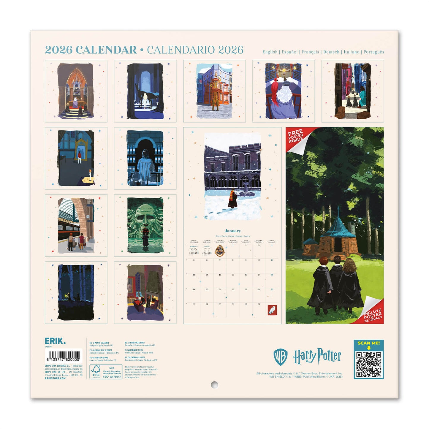 Calendario De Pared 2026 Harry Potter