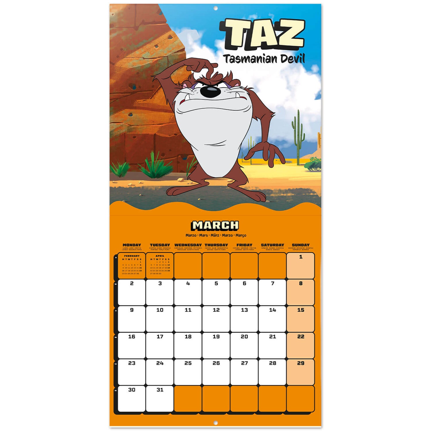 Calendario De Pared 2026 Looney Tunes