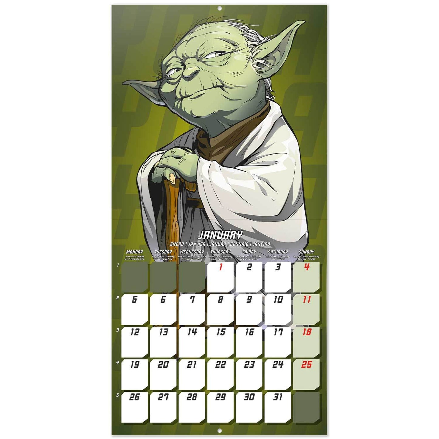 Calendario De Pared 2026 Star Wars