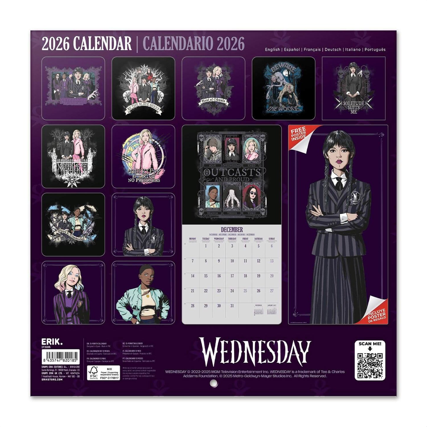 Calendario De Pared 2026 Wednesday