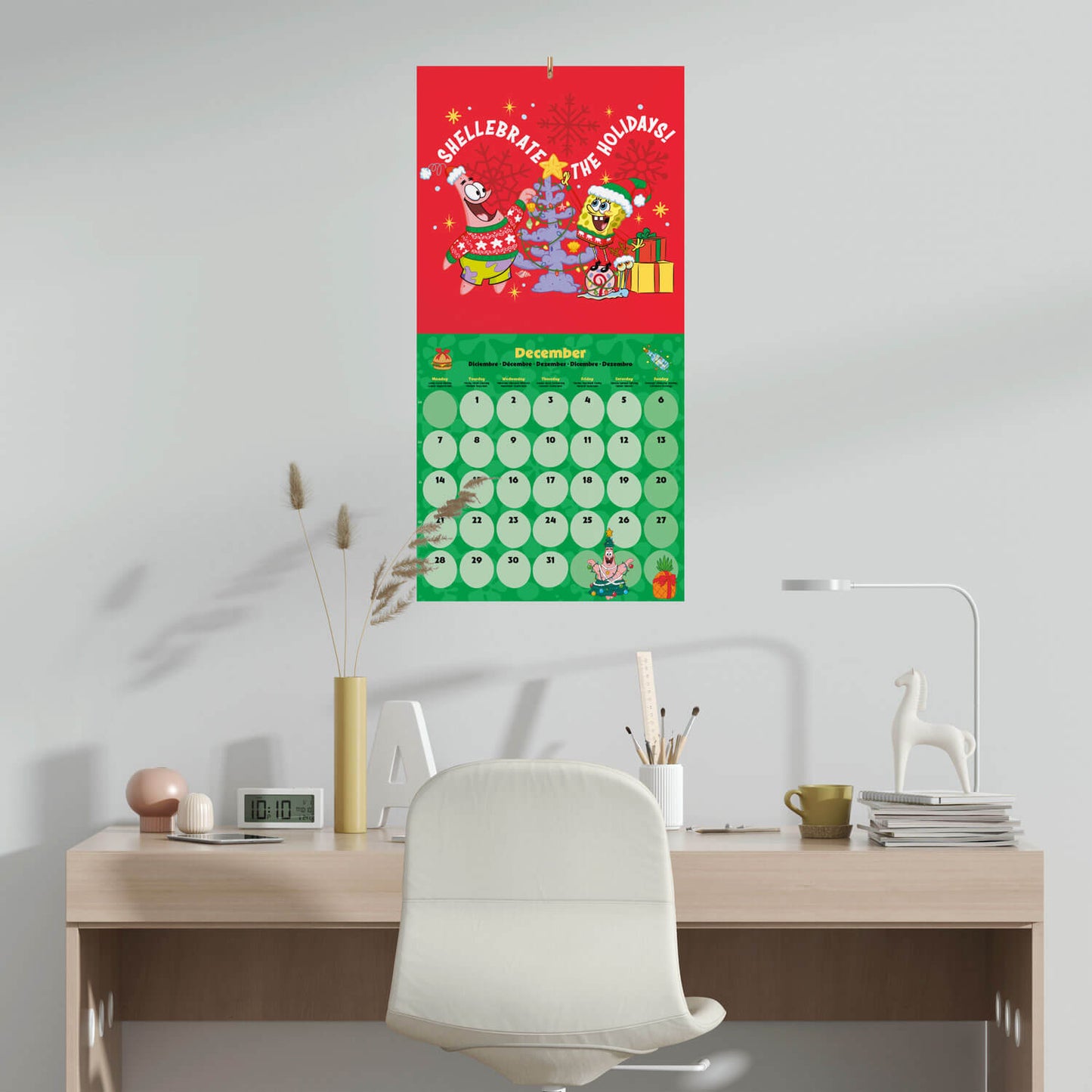 Calendario De Pared 2026 Bob Esponja