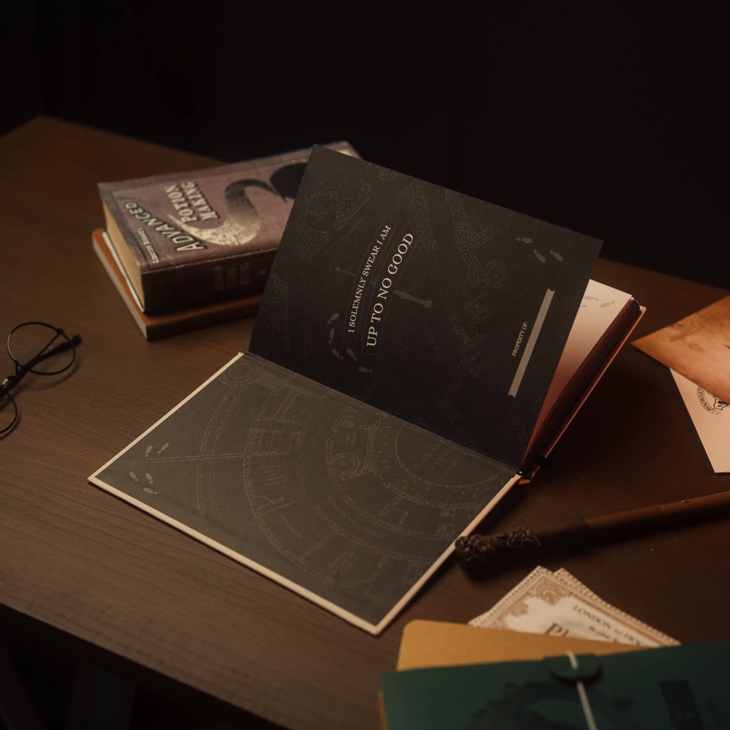 Cuaderno Harry Potter Mapa Del Merodeador Con Bolígrafo