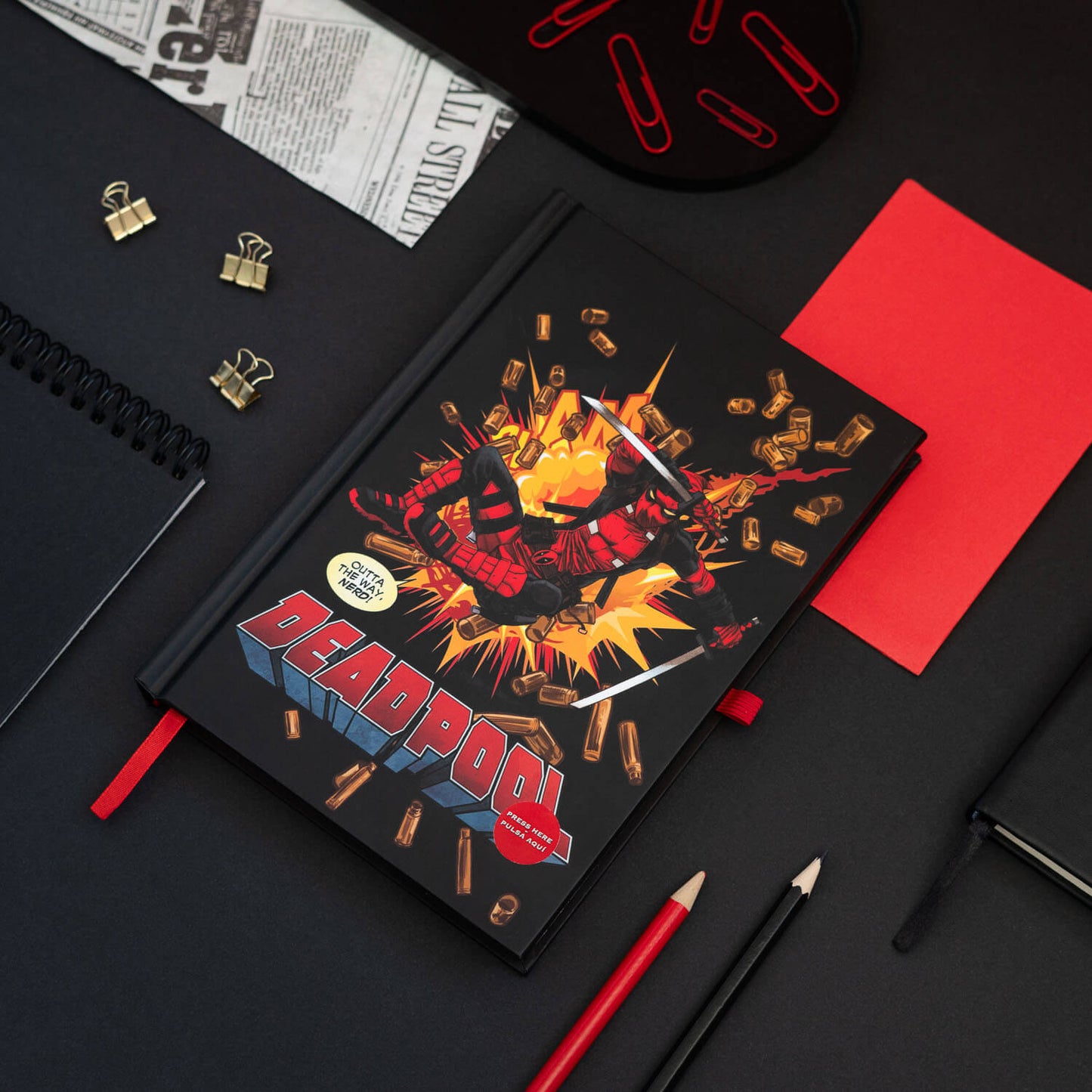 Cuaderno Deadpool Marvel Con Luz Led