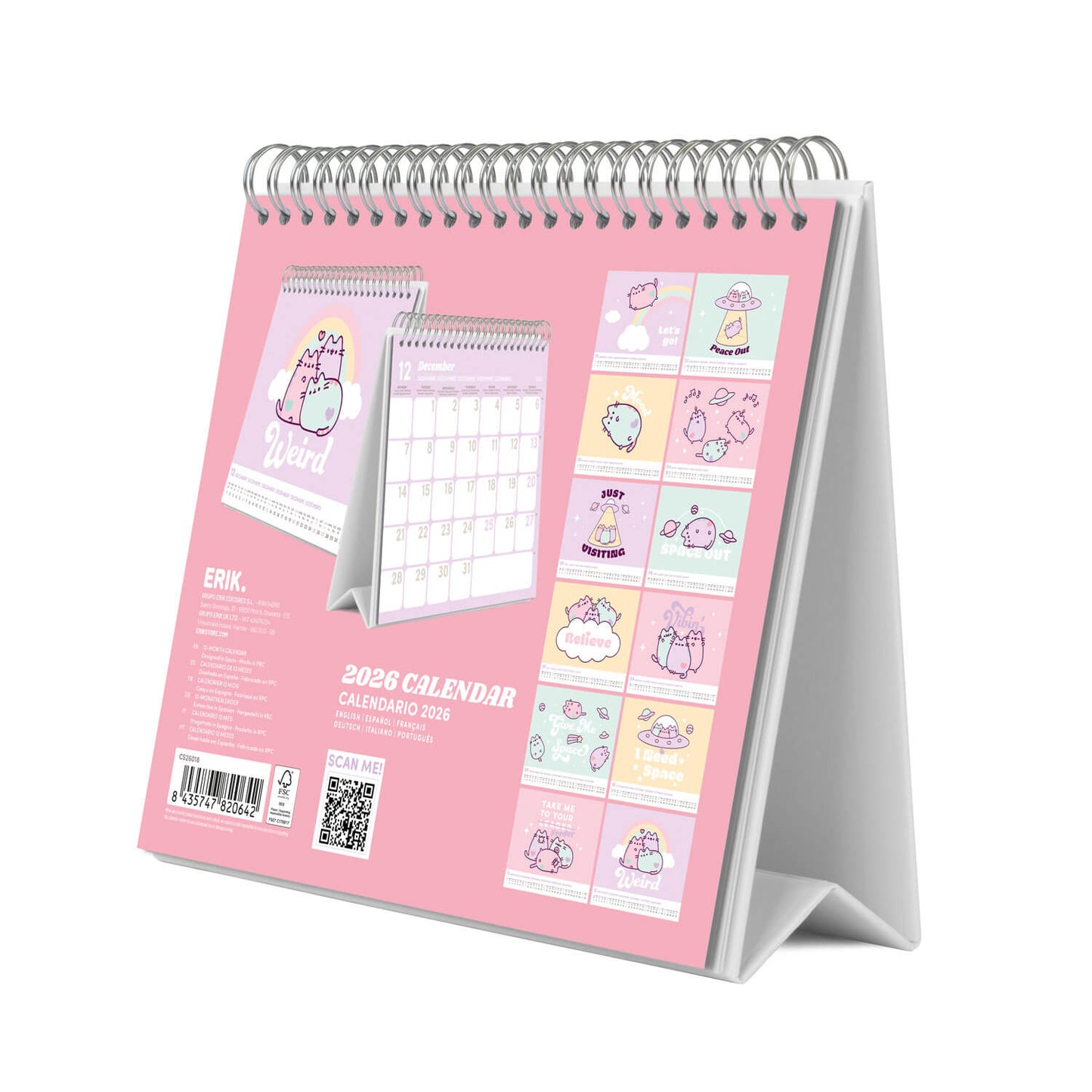 Calendario De Escritorio 2026 Pusheen