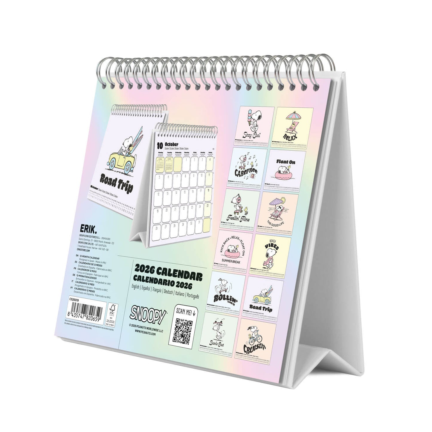 Calendario De Escritorio 2026 Snoopy