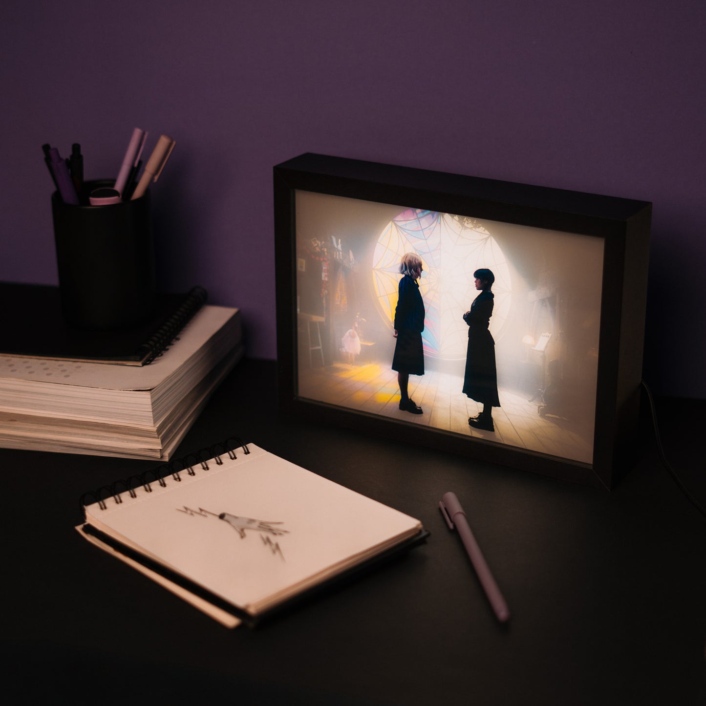 Cuadro Con Luz LED Wednesday