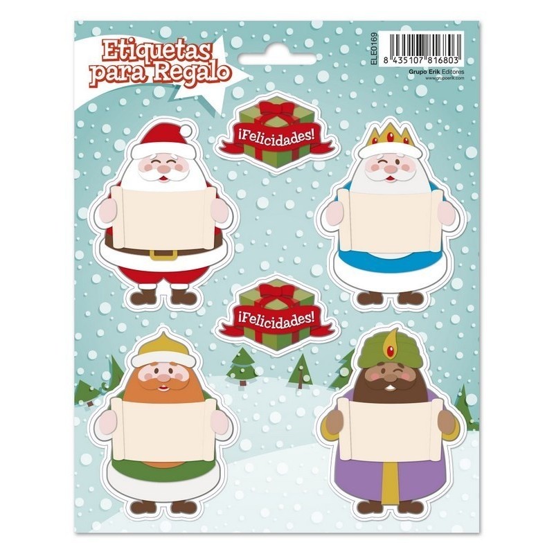 Etiquetas Escolares Navidad Reyes Y Santa Stickers