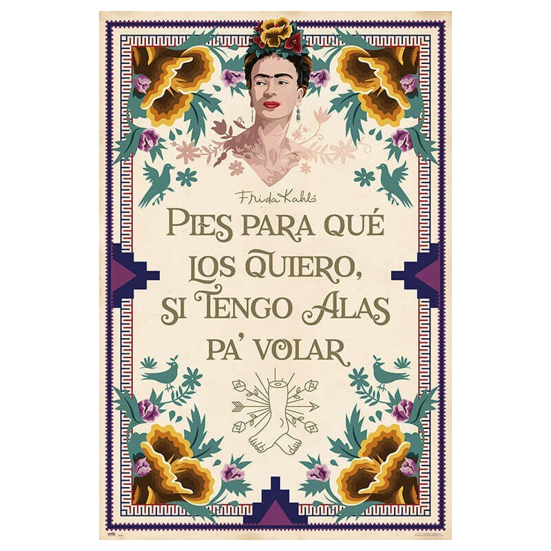 Poster Frida Kahlo Pies Para Que Los Quiero