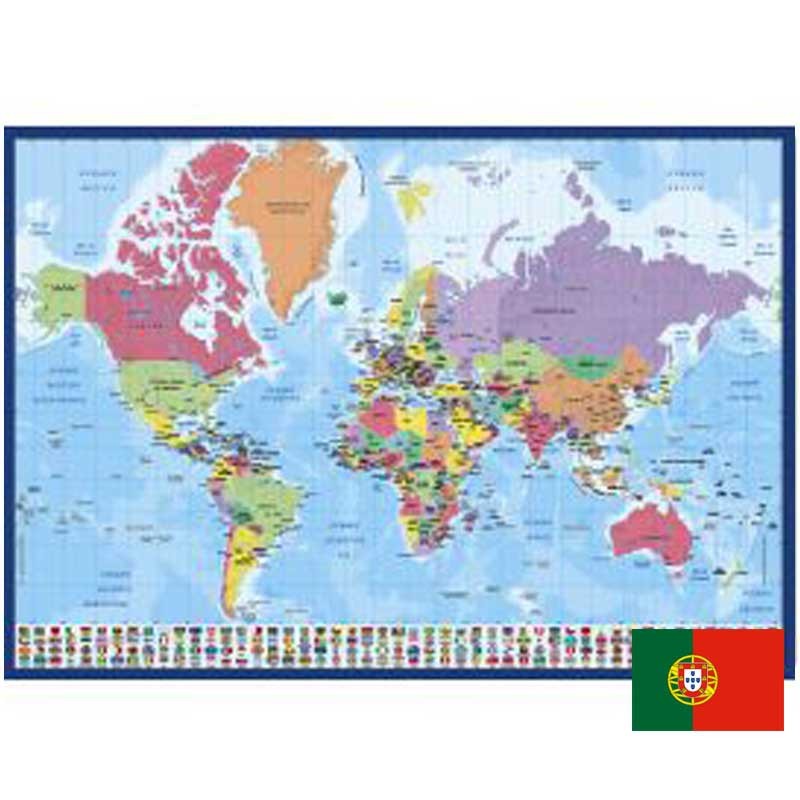 Vade de Escritorio Escolar Mapa del Mundo (Portugués)