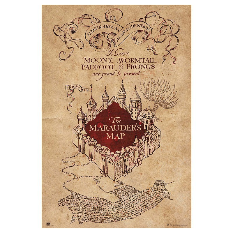 Poster Harry Potter Mapa Del Merodeador