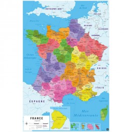 Poster Carte De France Frances