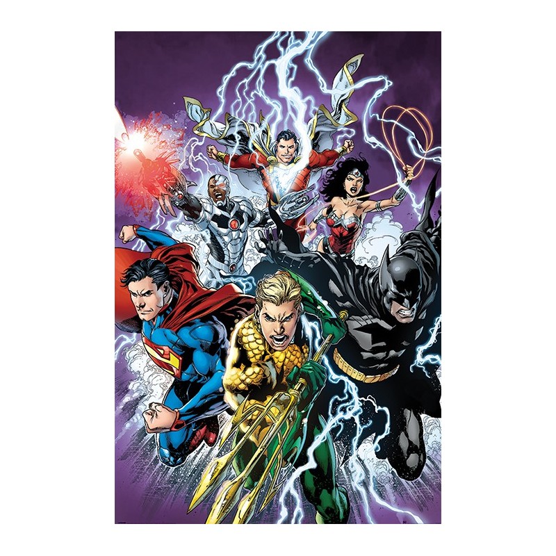 Poster La Liga De La Justicia Golpea Dc Comics