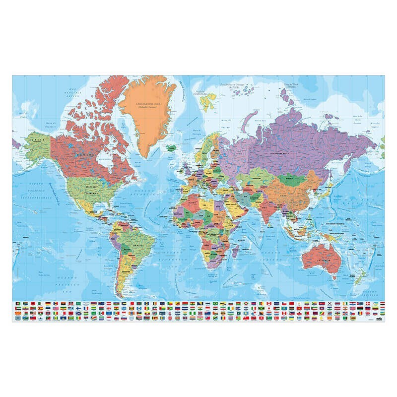 Poster Mapa Mundo Ita Fisico Politico