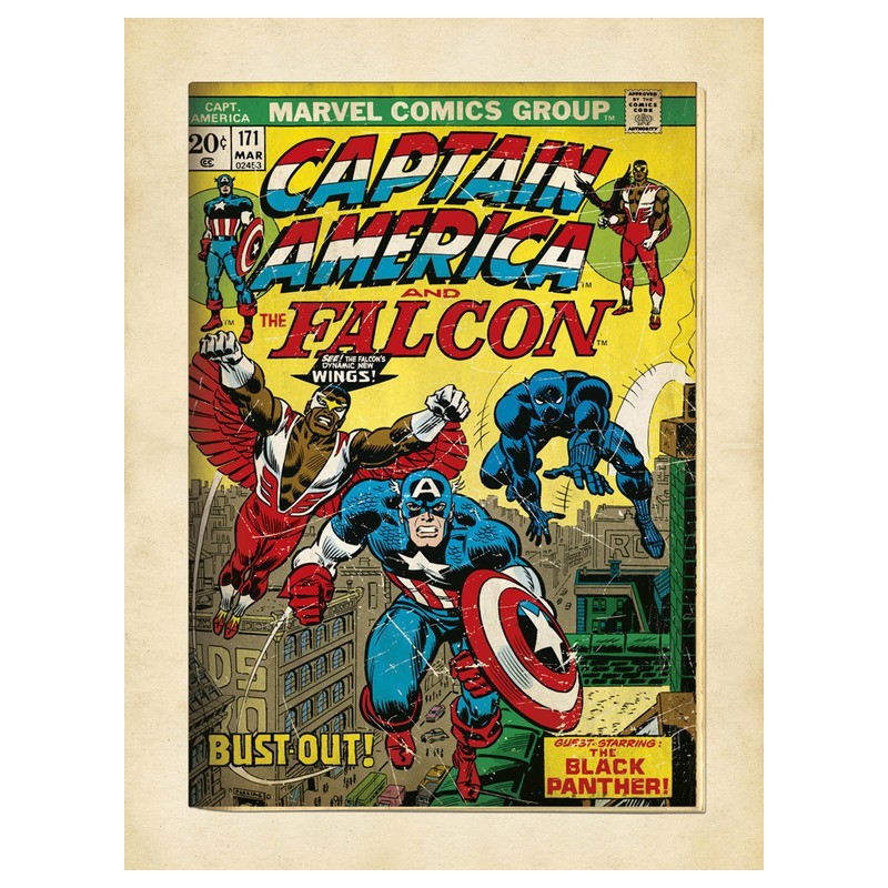 Lámina 30X40 Cm Marvel Comics Captain America