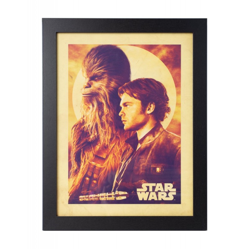 Print Enmarcado 30X40 Cm Star Wars Solo Han & Chewie