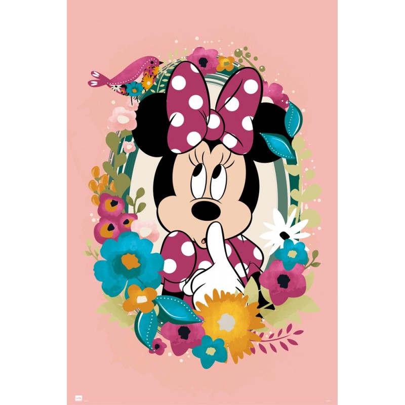 Poster Minnie Mouse Fondo Rosa Disney