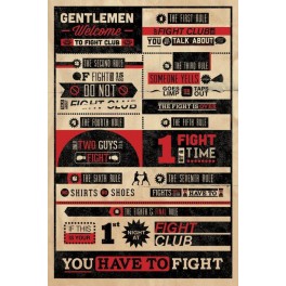 Poster Fight Club Rules -...