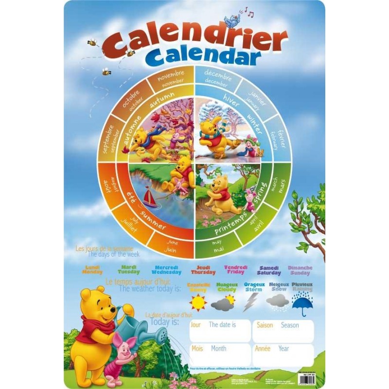 Planches Éducatives Calendrier Winnie The Pooh