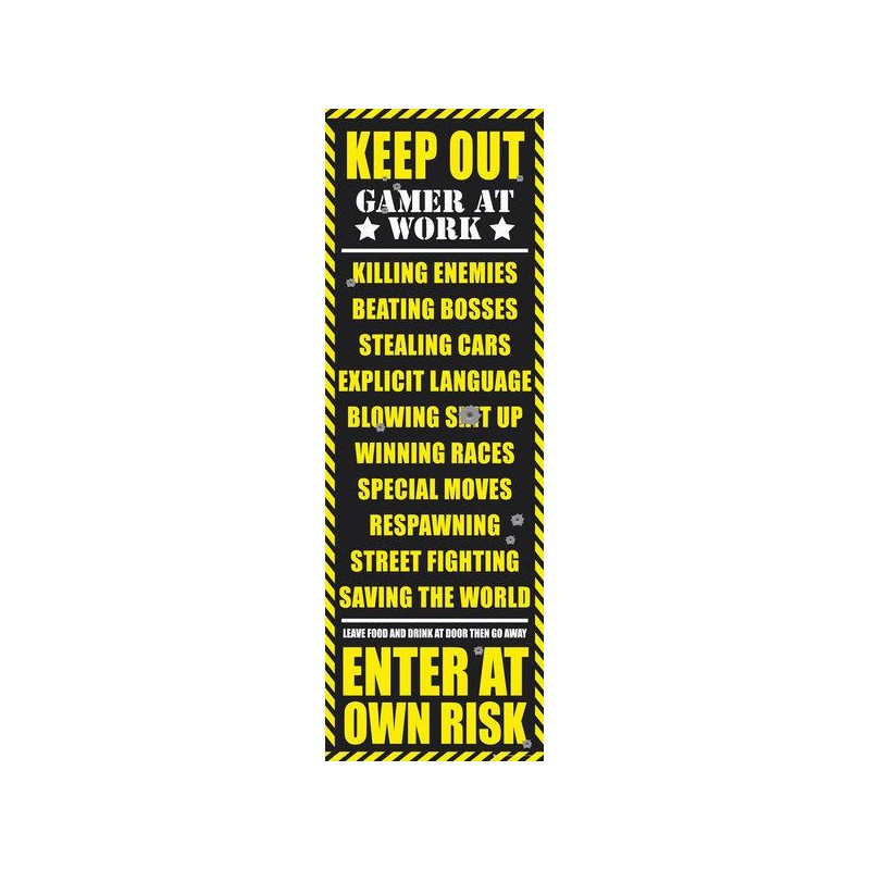 Poster Gamer puerta Gaming Keep Out