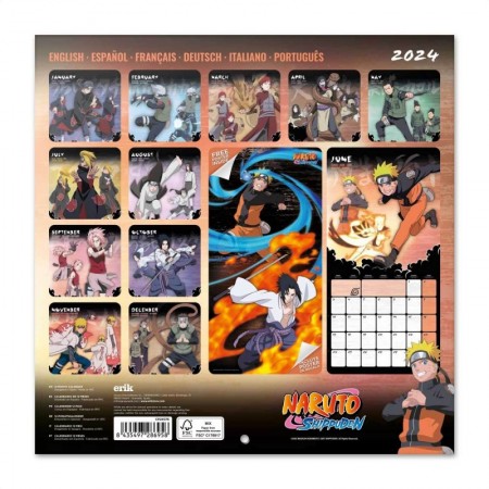 Grupo Erik: Calendario Naruto 2024 da Muro + Poster Regalo incluso