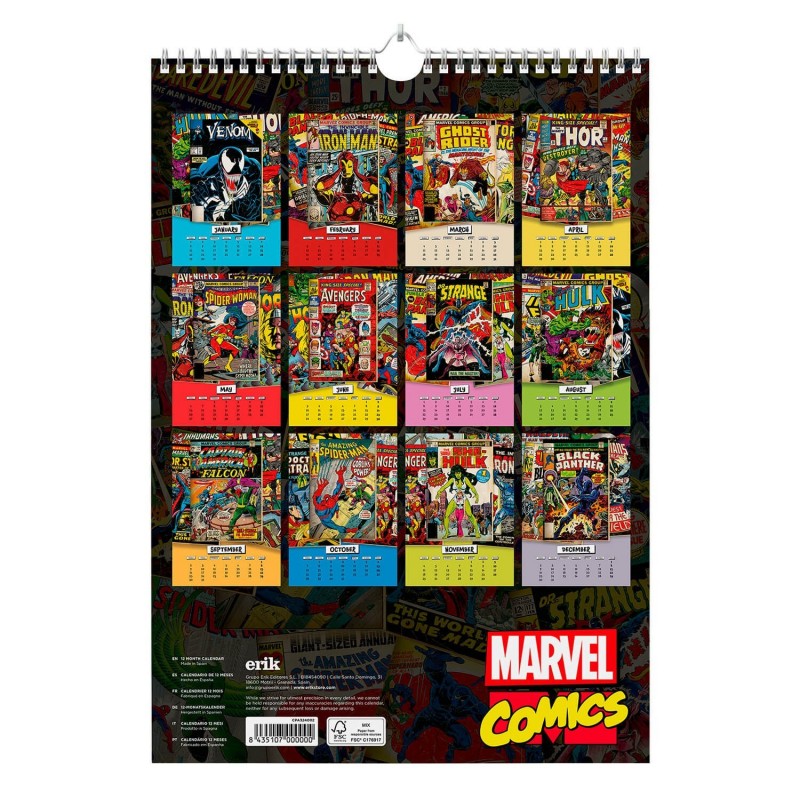 Calendario De Pared 2024 Marvel Comics A3 Erikstore