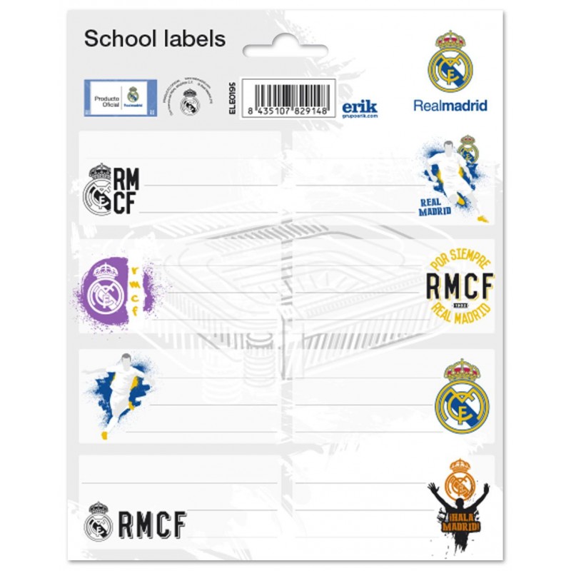 Etiqueta Escolar Grande Real Madrid