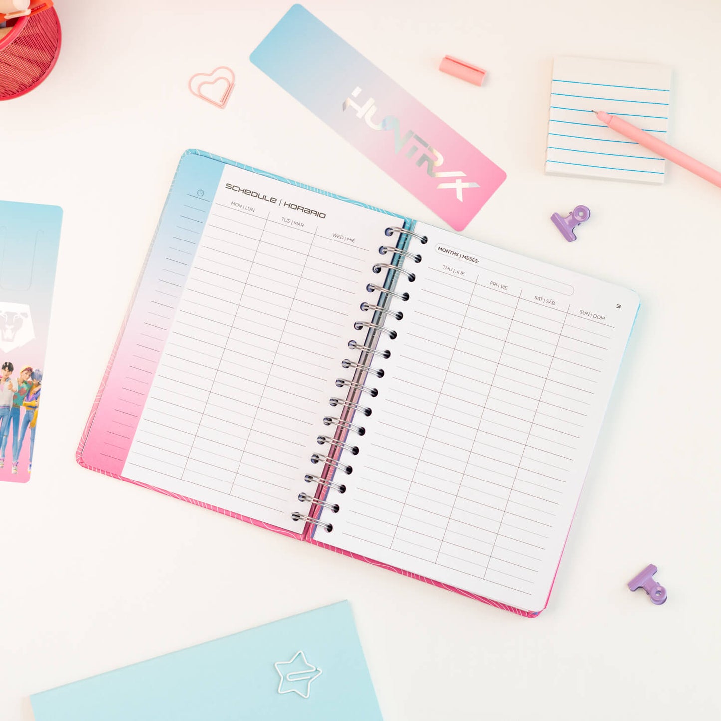 Agenda Escolar 2026/2027 K-Pop Demon Hunters Semana Vista 12 Meses A5