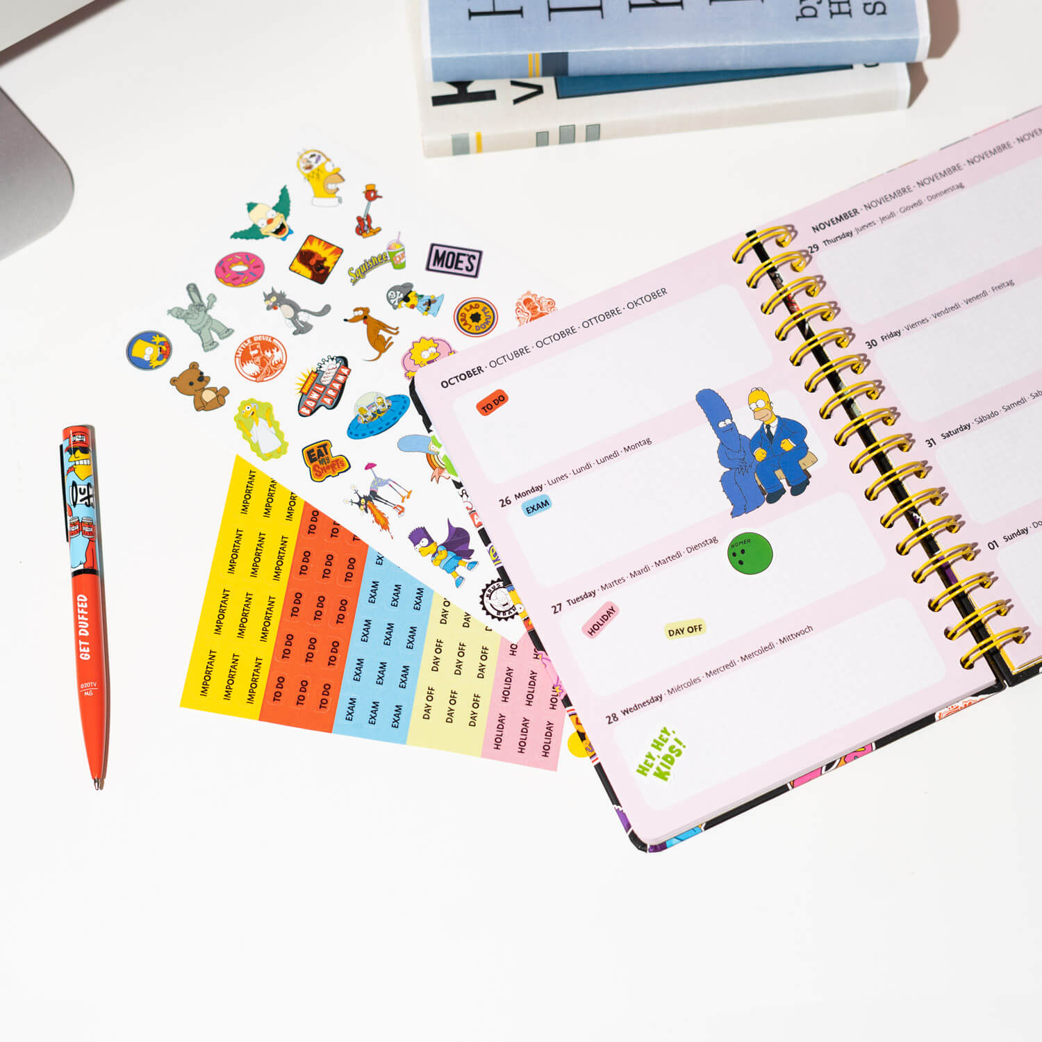 Agenda Anual 2026 Los Simpson Semana Vista A5