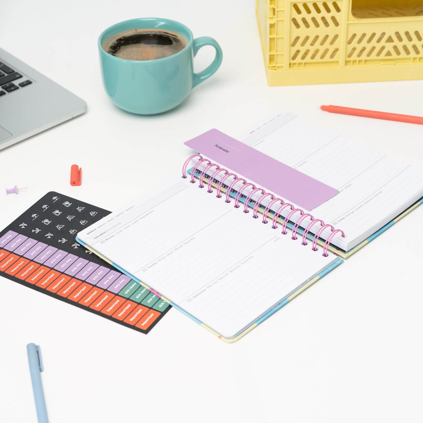 Agenda Anual 2026 Stitch Disney Semana Vista A5