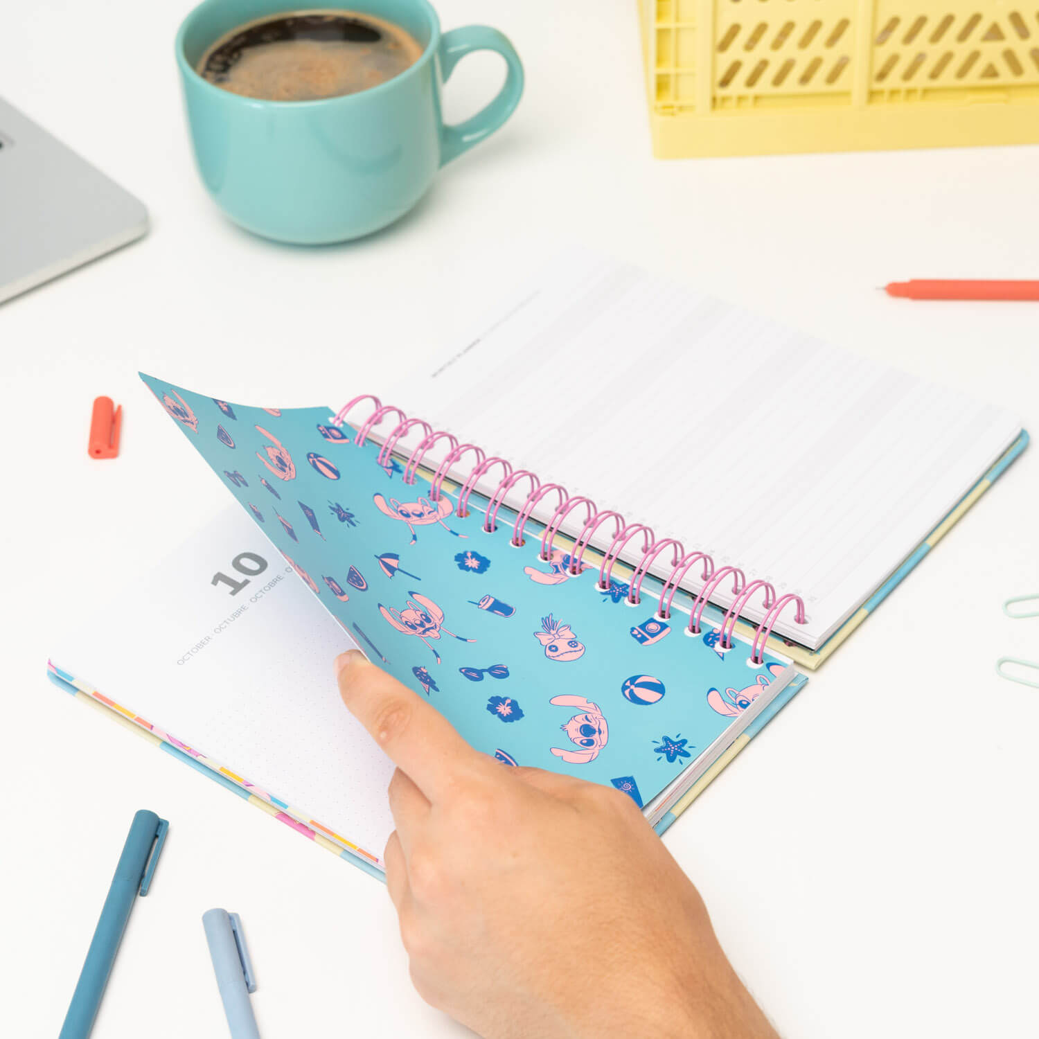 Agenda Anual 2026 Stitch Disney Semana Vista A5