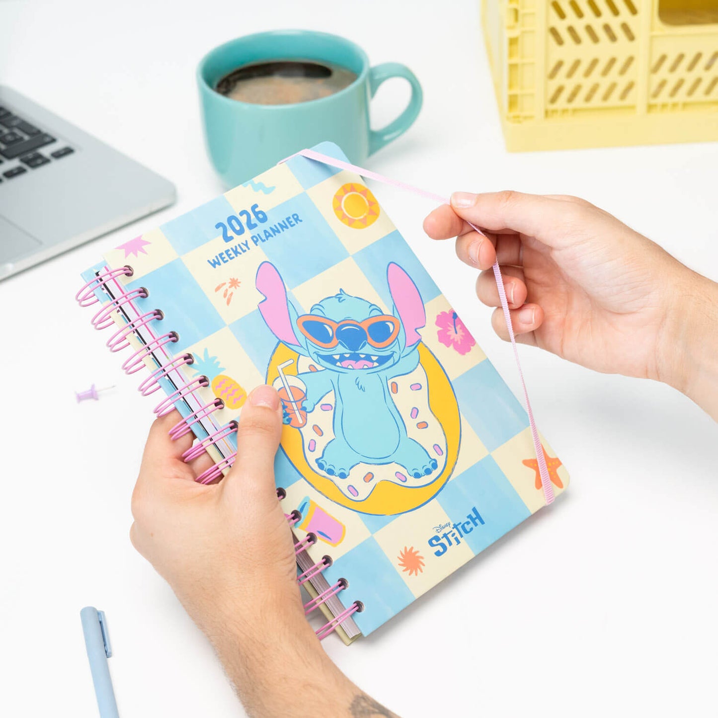 Agenda Anual 2026 Stitch Disney Semana Vista A5