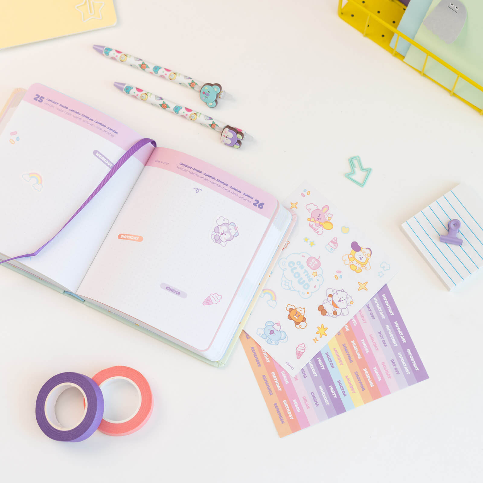 Agenda Escolar 2026/2027 BT21 Día Página 11 Meses