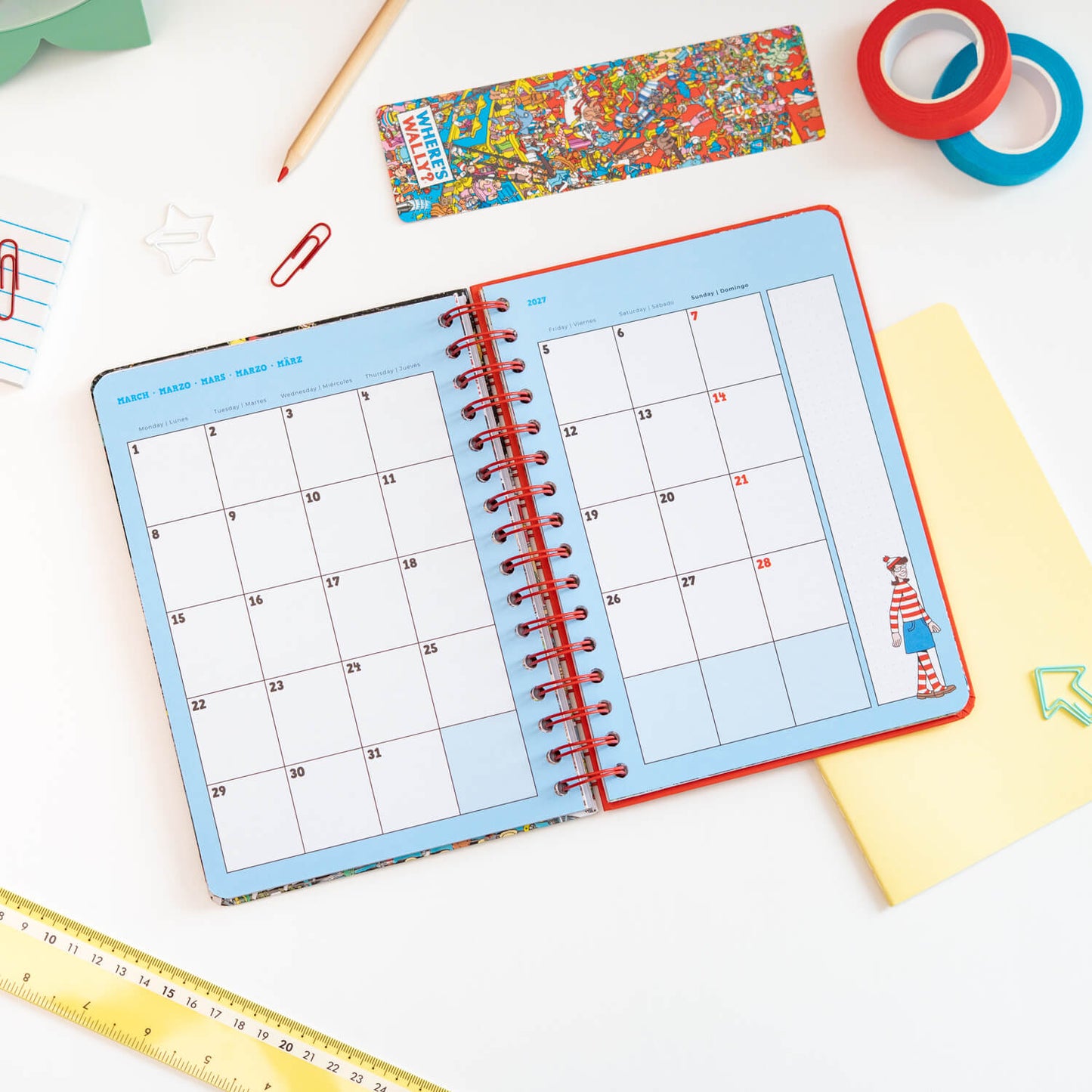 Agenda Escolar 2026/2027 Dónde Está Wally Semana Vista 12 Meses A5