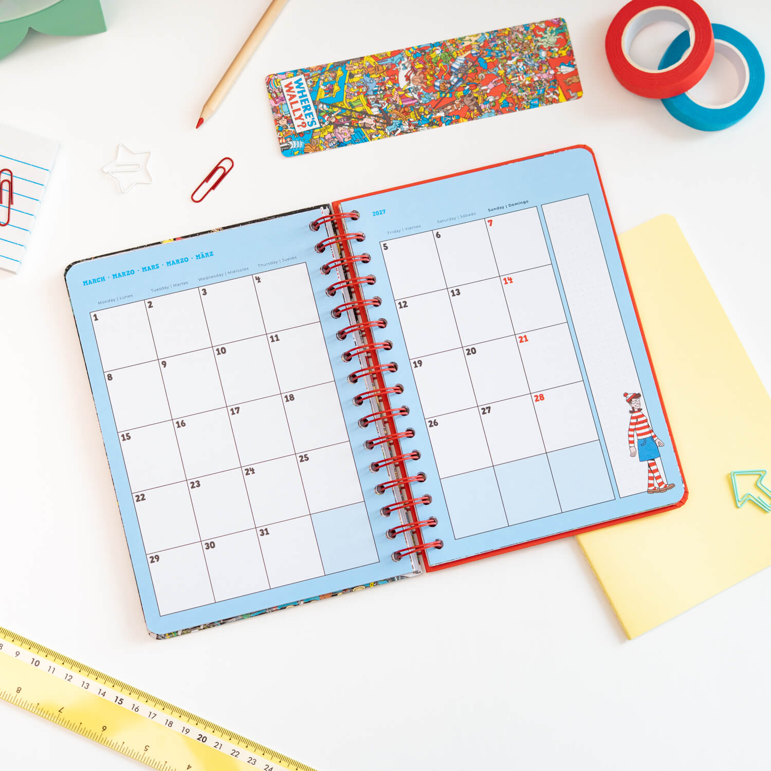 Agenda Escolar 2026/2027 Dónde Está Wally Semana Vista 12 Meses A5