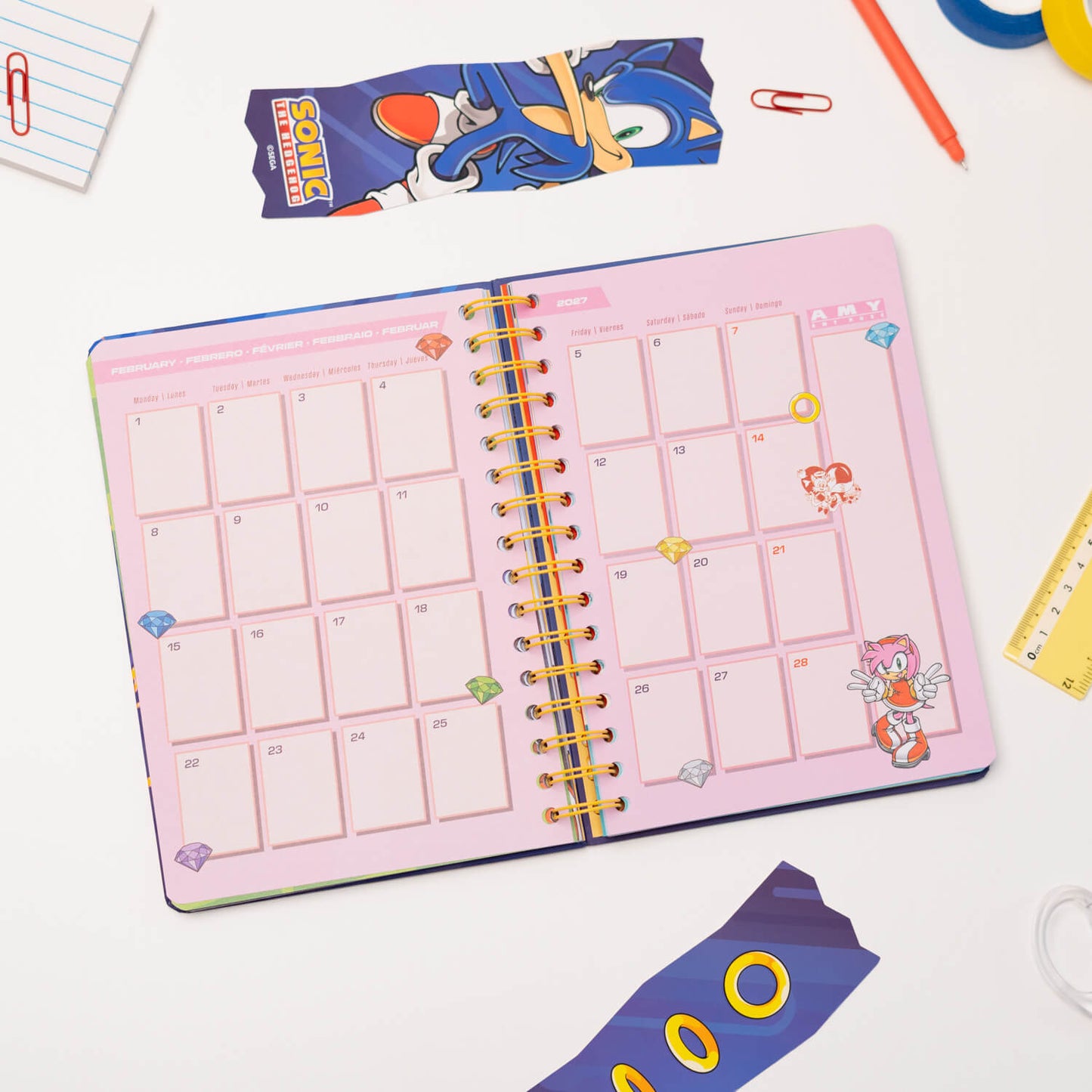 Agenda Escolar 2026/2027 Sonic The Hedgehog Semana Vista 12 Meses A5
