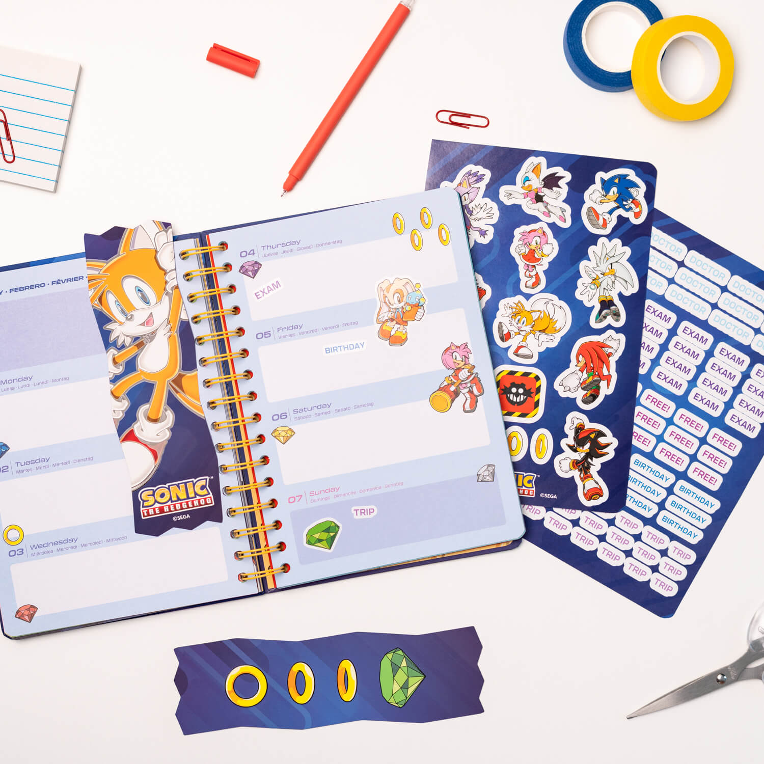 Agenda Escolar 2026/2027 Sonic The Hedgehog Semana Vista 12 Meses A5