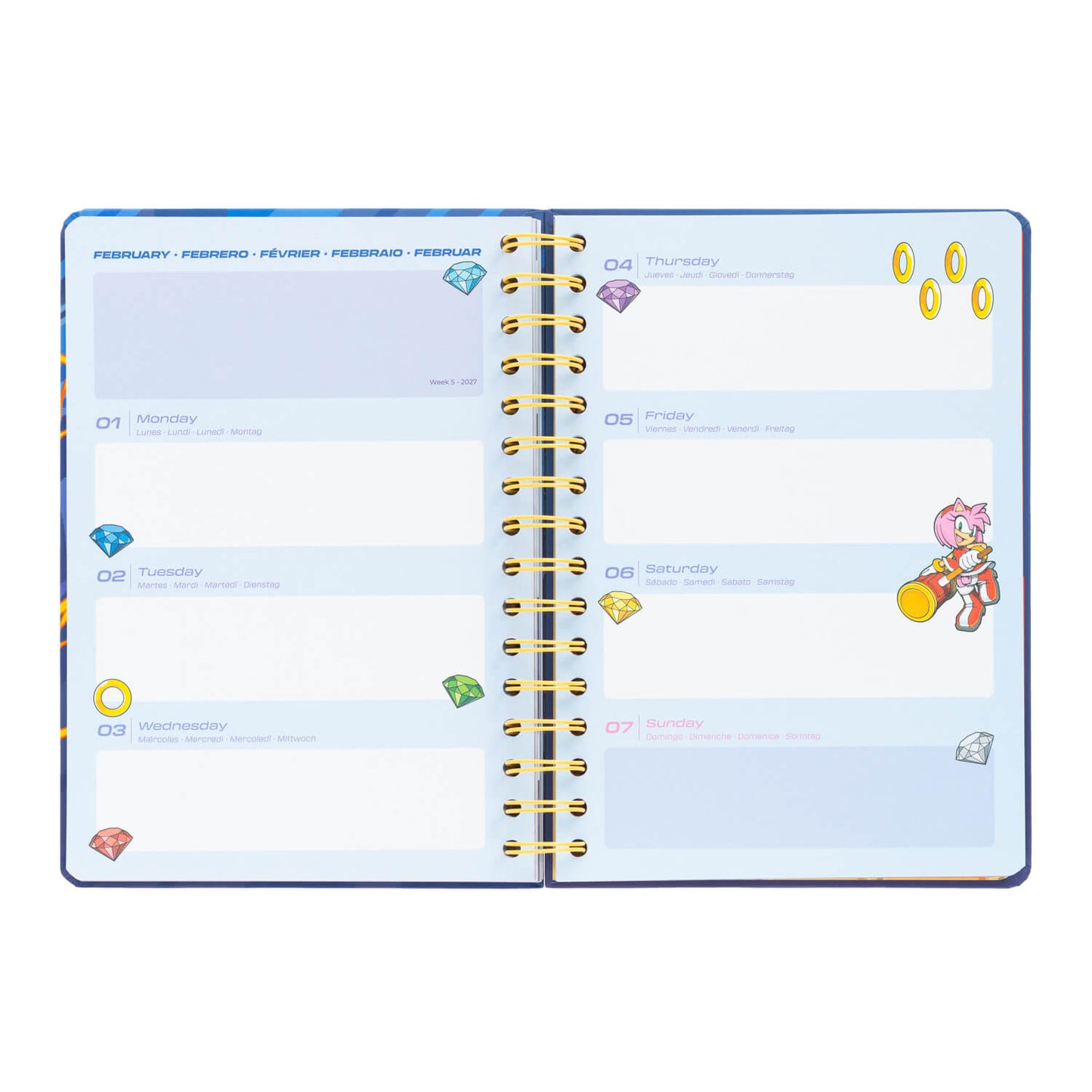 Agenda Escolar 2026/2027 Sonic The Hedgehog Semana Vista 12 Meses A5